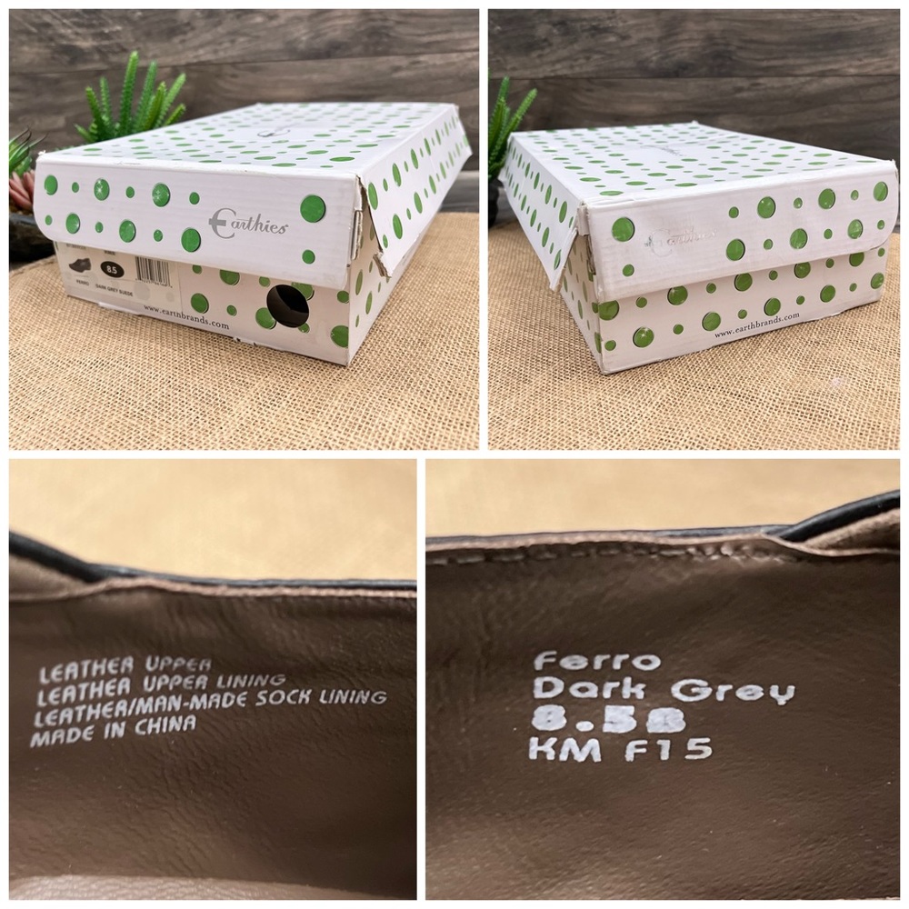 NIB Earthies Ferro Suede Leather Flats Loafers Shoes Dark Grey 8.5B - Picture 12 of 12